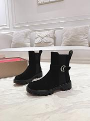 Christian Louboutin CL Black Chelsea Suede Boot - 3