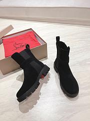 Christian Louboutin CL Black Chelsea Suede Boot - 2