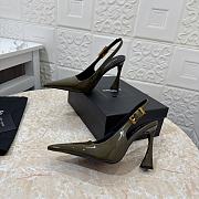 YSL Slingback Green Patent Heel 10cm - 4