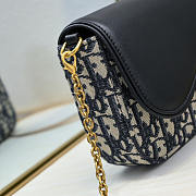 Dior Medium Saddle Pouch With Chain Blue 21.5x12.5x4.5cm - 6