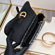 Dior Medium Saddle Pouch With Chain Blue 21.5x12.5x4.5cm - 4