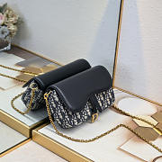 Dior Medium Saddle Pouch With Chain Blue 21.5x12.5x4.5cm - 2