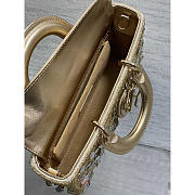 Dior Lady D-Joy Bag Metallic Beads Sequins Gold 26cm - 5