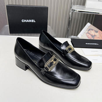 Chanel Moccasins Calfskin Black Loafers 