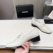 Chanel Moccasins Calfskin White Loafers - 2