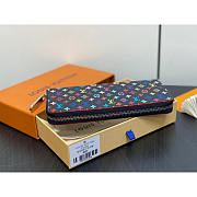 Louis Vuitton LV Black Multicolor Zippy Wallet 20x9x2cm - 3