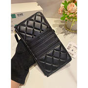 Chanel Phone Wallet Lambskin Black 19x11x2cm - 4