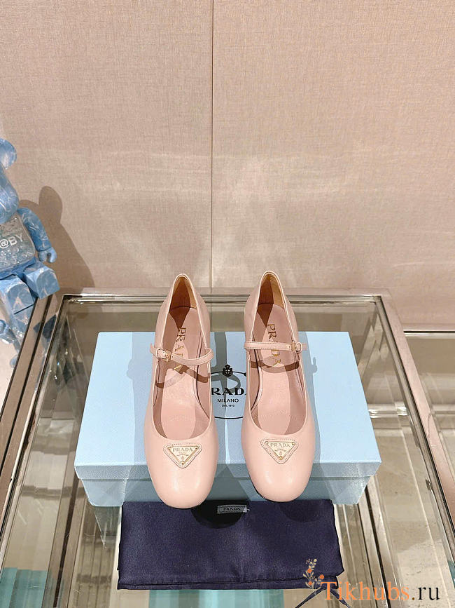 Prada 35mm Buckle Leather Pumps Pink  - 1