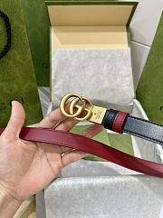 Gucci Red Black Belt 2cm - 2