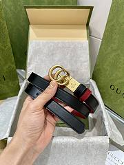 Gucci Red Black Belt 2cm - 3