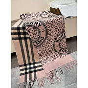 Burberry Reversible Check Cashmere Scarf Pink 190x30cm - 4