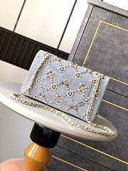 Chanel Medium Flap Bag Denim Gold 25cm - 2