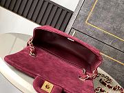 Chanel Flap Bag Red Suede 20cm - 2