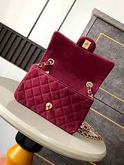 Chanel Flap Bag Red Suede 20cm - 4