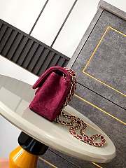 Chanel Flap Bag Red Suede 20cm - 5