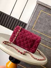 Chanel Flap Bag Red Suede 20cm - 6