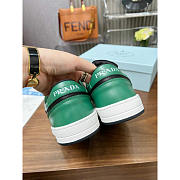 Prada Downtown Leather Sneakers Green Black - 2