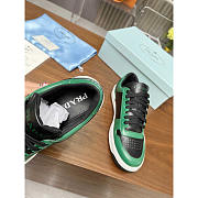 Prada Downtown Leather Sneakers Green Black - 4