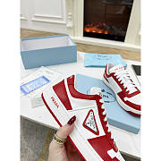 Prada Downtown Triangle-Logo Sneakers Red White - 3