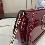 Gucci Blondie Small Shoulder Bag Red Patent 29.5x12.5x7cm - 3