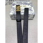 Dior Black Leather D-Fence Buckle Belt 3cm - 4