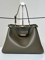 Fendi Peekaboo Soft Large Green Leather Bag 40.5x13x28cm - 2