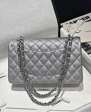 Chanel Flap Bag Silver Caviar 25cm - 3