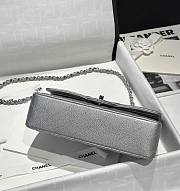 Chanel Flap Bag Silver Caviar 25cm - 2