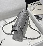 Chanel Flap Bag Caviar Silver 23cm - 4