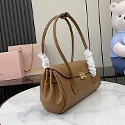 Miu Miu Leather Shoulder Bag Brown 28x15x11cm - 3