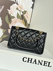 Chanel Flap Bag Lambskin Gold Black 24.5x15.5x7cm - 4