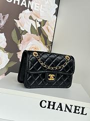 Chanel Flap Bag Lambskin Gold Black 24.5x15.5x7cm - 3