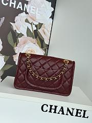 Chanel Flap Bag Lambskin Gold Red Wine 24.5x15.5x7cm - 2