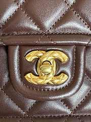 Chanel Flap Bag Lambskin Gold Brown 24.5x15.5x7cm - 6