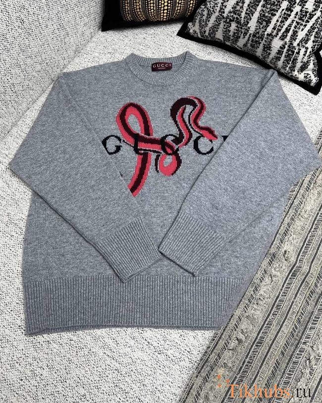 Gucci Wool Cashmere Sweater With Intarsia - 1