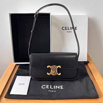 Celine Arc De Triomphe Armpit Bag Black 35029 Size 20 × 10 × 4 cm