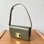 Celine Triomphe Armpit Bag Green 20x10x4cm - 6