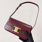 Celine Triomphe Armpit Bag Red Wine 20x10x4cm - 5