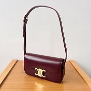 Celine Triomphe Armpit Bag Red Wine 20x10x4cm - 3
