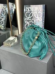 Loewe Flamenco Purse Bag Blue Lambskin 30x20x10.5cm - 6