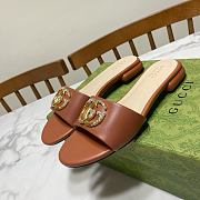 Gucci Women's Double G Slide Brown Sandal - 4