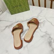 Gucci Women's Double G Slide Brown Sandal - 3