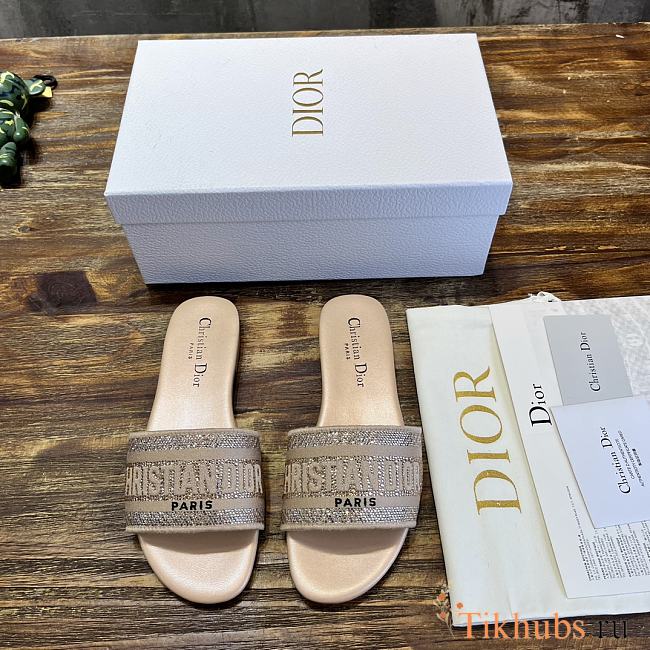 Dior Dway Slide Gold-Tone Cotton  - 1