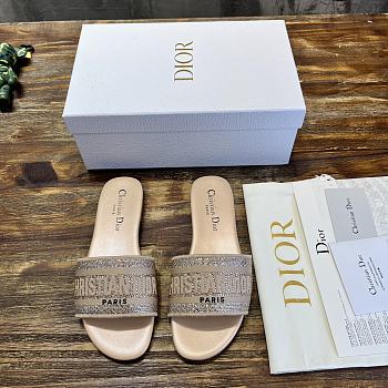 Dior Dway Slide Gold-Tone Cotton 