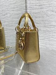 Dior Mini Lady Bag Gold Crocodile 17cm - 5