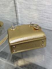 Dior Mini Lady Bag Gold Crocodile 17cm - 3