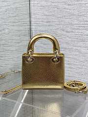 Dior Mini Lady Bag Gold Crocodile 17cm - 2