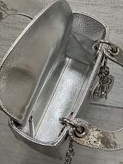 Dior Mini Lady Bag Silver Crocodile 17cm - 6