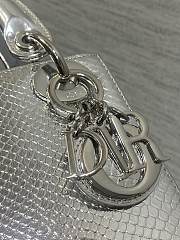 Dior Mini Lady Bag Silver Crocodile 17cm - 3