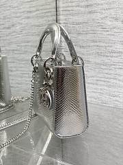 Dior Mini Lady Bag Silver Crocodile 17cm - 2